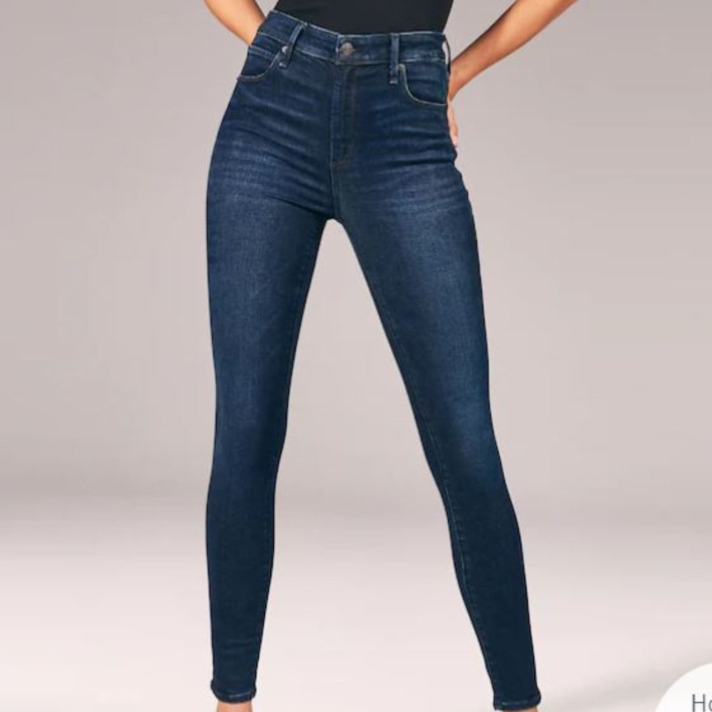 Abercrombie High Rise Super Skinny Jeans, Black, Size 8L